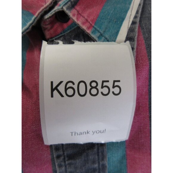 VINTAGE Wrangler Brushpopper Shirt XL Pink Western Striped Cowboy * - Picture 13 of 13